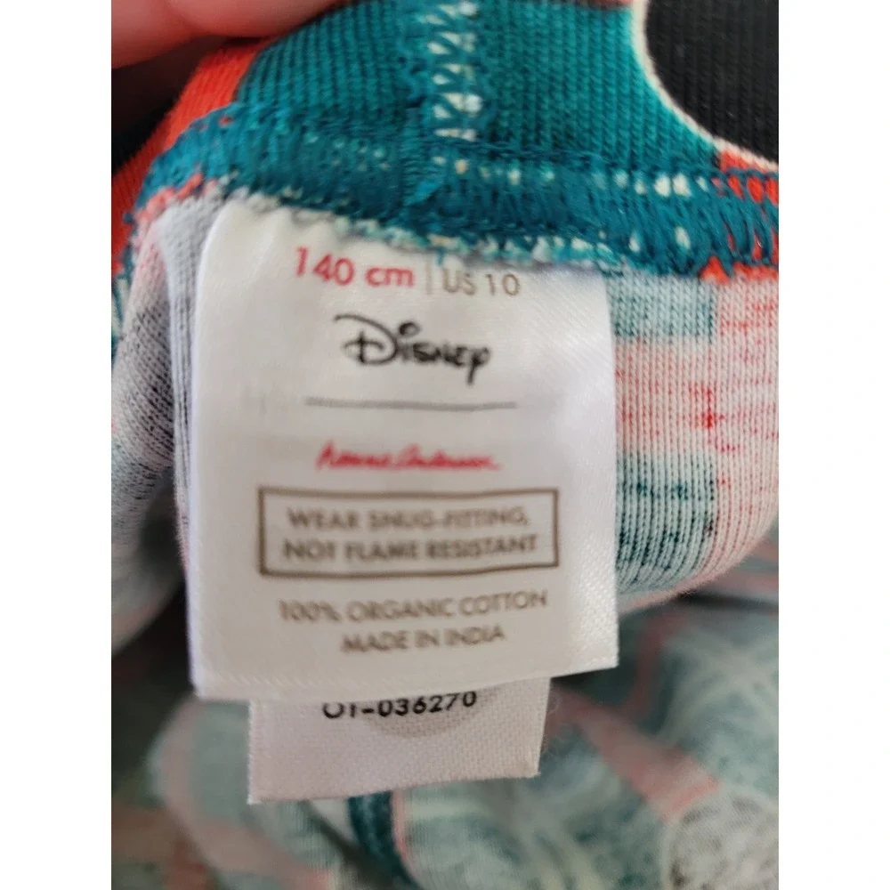 Hanna‎ Andersson Disney Mickey Mouse Plaid Pajama Pants Christmas Red Teal 10 #R